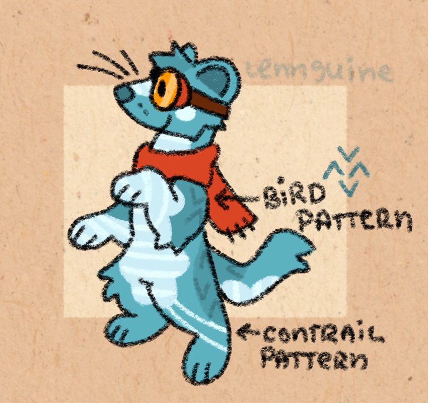 Ref sheet of Henri, the Stoat